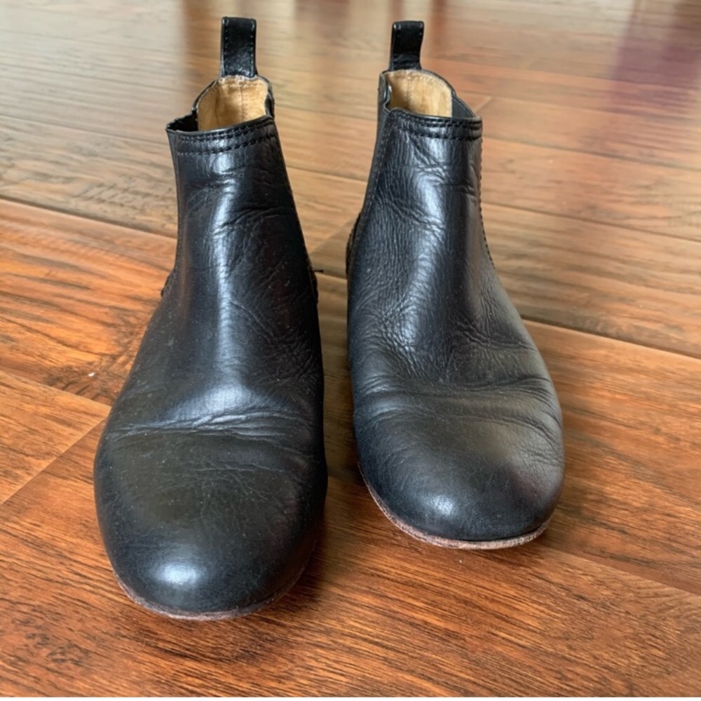 Frye black leather ankle boots